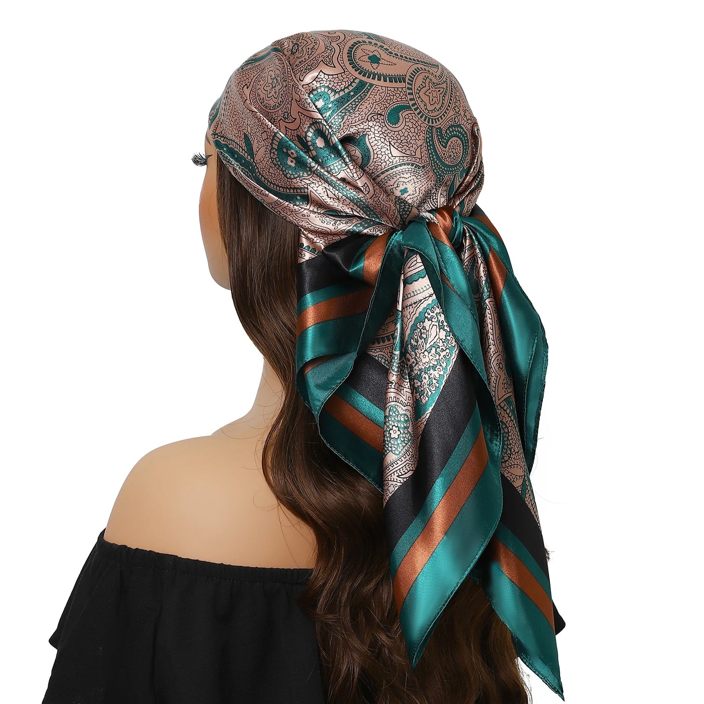 Kopf Foulard Seidenglanz - 90x90 cm Polyester weich