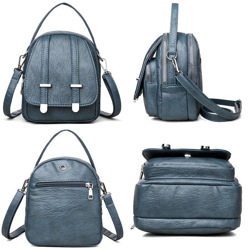 Fashion Multilayer Crossbody Bags For Women 2024 Luxury Designer Brand Leather Shoulder Messenger Bag Ladies Purses and Handbags