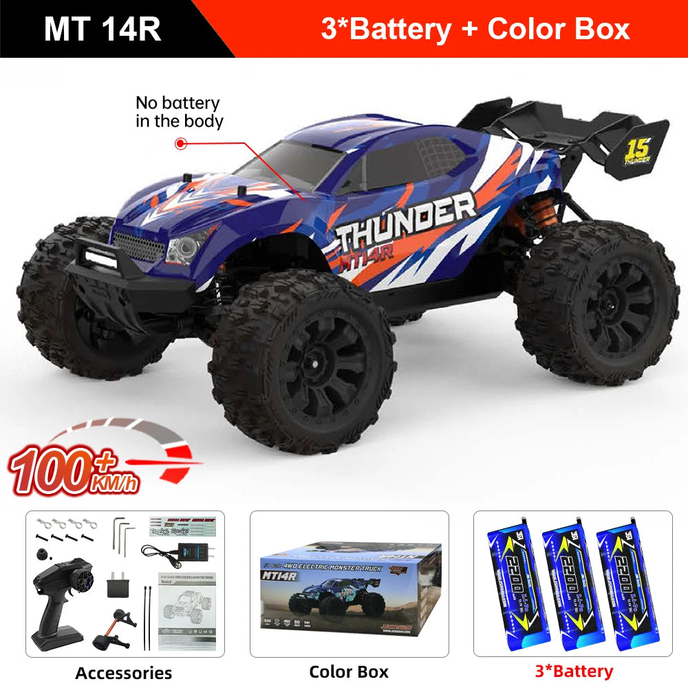 RC-Rennwagen 2025: Teeggi 1:14 High Speed Rc Off-road Car 4WD 100KM/H - Brushless Motor 3S Remote Control Drift Racing Cars Toys For Childrens Gift Collection