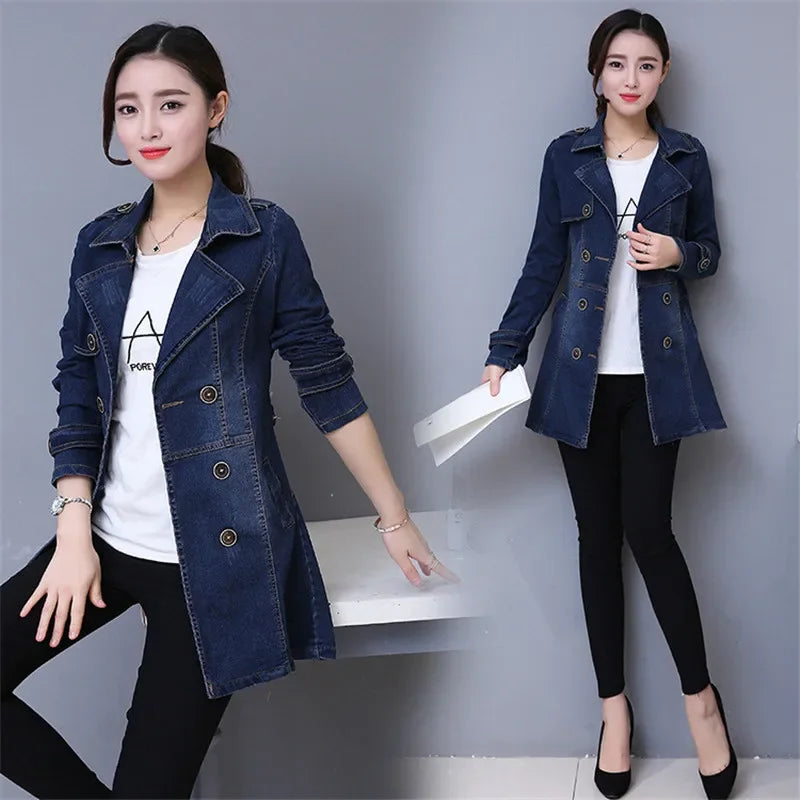 Guangdong Jeansjacke Vintage Windbreaker-Doppelreihig 26in
