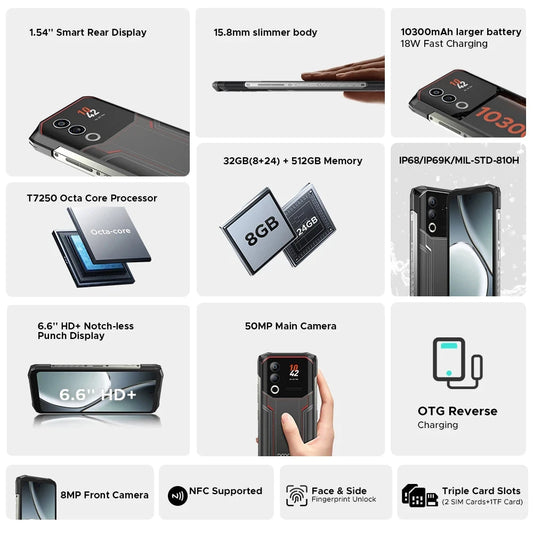 DOOGEE Blade20 Ultra Robustes Smartphone - 10300 mAh, 512 GB, 6,6 Zoll