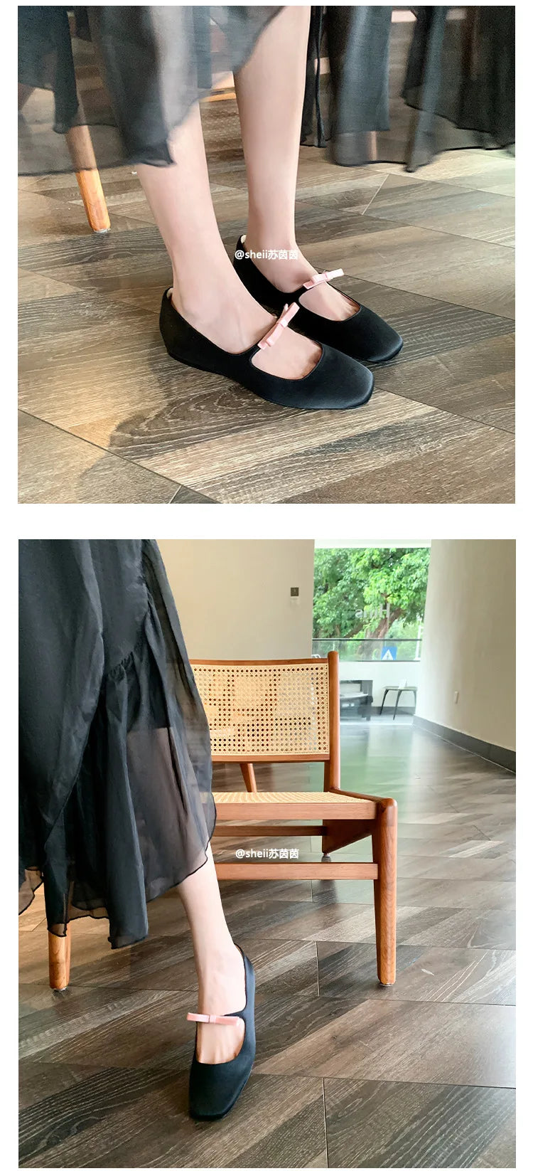 Ballet Falts Shoes for Women Bow Tie Elegant Women's Loafers Shoes with Low Heels Black Leather Mary Janes Desinger Shoes Ladies
