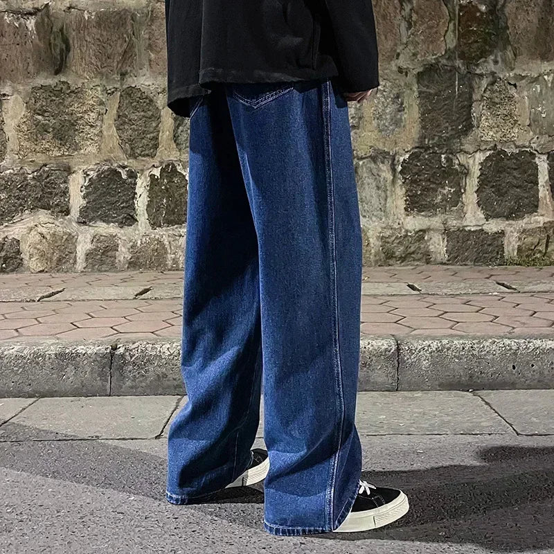 SHAN BAOC Loose Jeans Weit - Elastischer Bund Denims