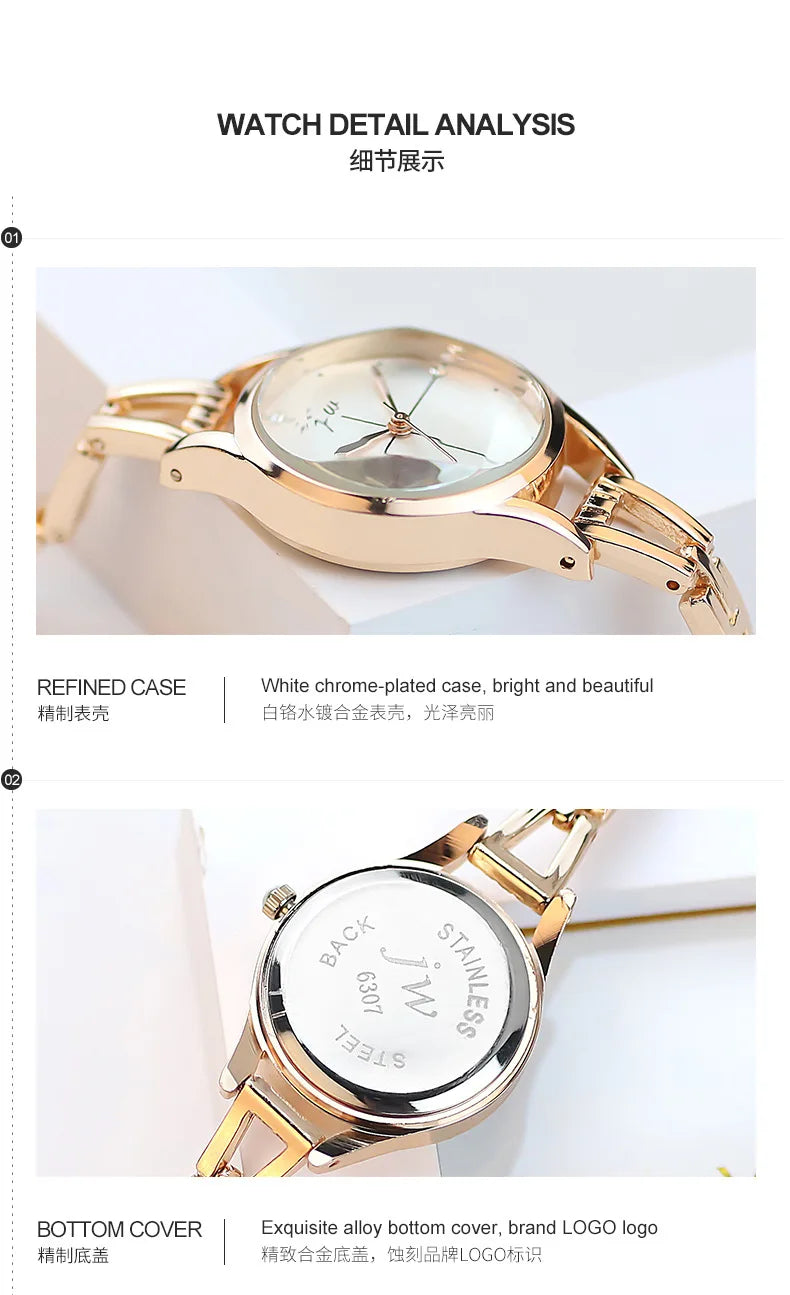 Retro Strass Uhr 2025 - Frauen Armband Uhren Elegant Roségold - Damen Luxus Quarz Armbanduhr Relojes Para Mujer