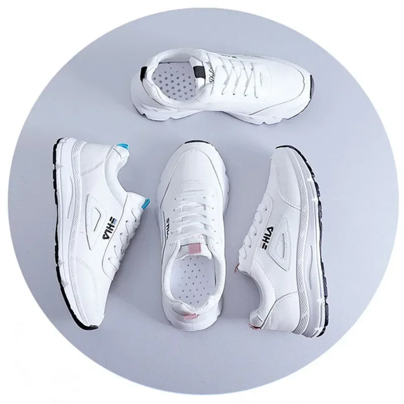 White Shoes for Women Sneakers 2024 Breathable Women's Sports Shoes Outdoor Walking Flats Woman Spring Casual Shoe Lady Sneaker