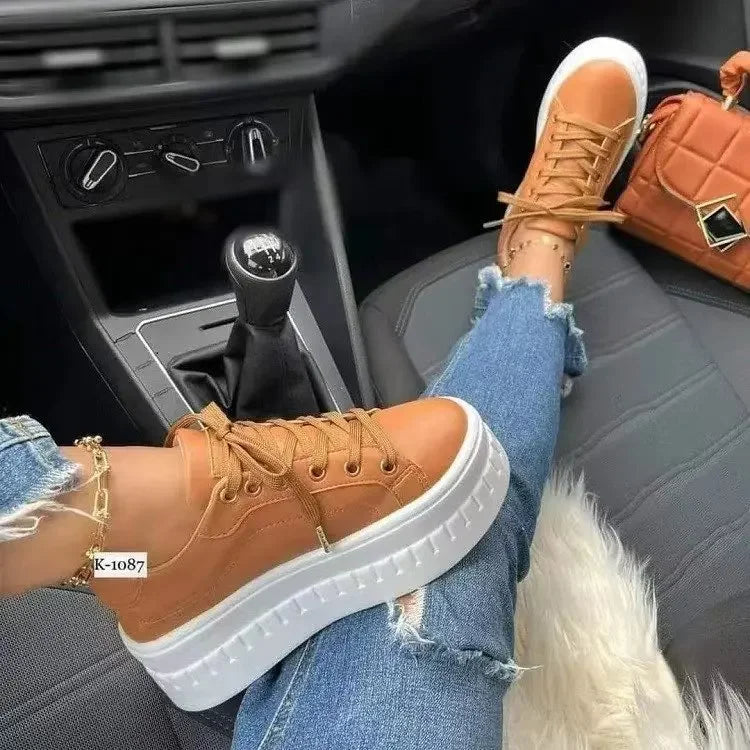 Sneaker 2025: QRLQHY Sneakers Women's 2024 New Fall Outdoor Fashion - Tennis Lace Up Canvas Casual Walking Breathable Vulcanized Shoes Plus Size 43 Collection