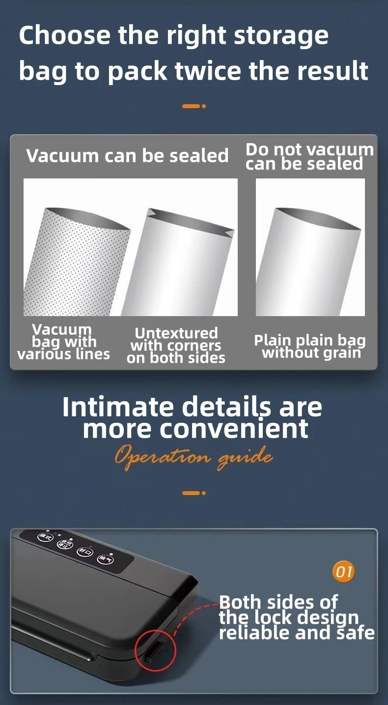 Einfache Bedienung Vakuum Versiegelungsmaschine Mit Beutel Aufbewahrung Luft Versiegelung Maschine Lebensmittel Versiegelung Lebensmittel Konservierung System Mit Vakuum Beuteln