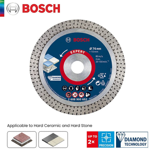Bosch Expert Hard Ceramic Cutting Disc 76mm Angle Grinder Saw Blade for Hard Tiles Stone Diamond Cutting Disc Accessories 80M/s