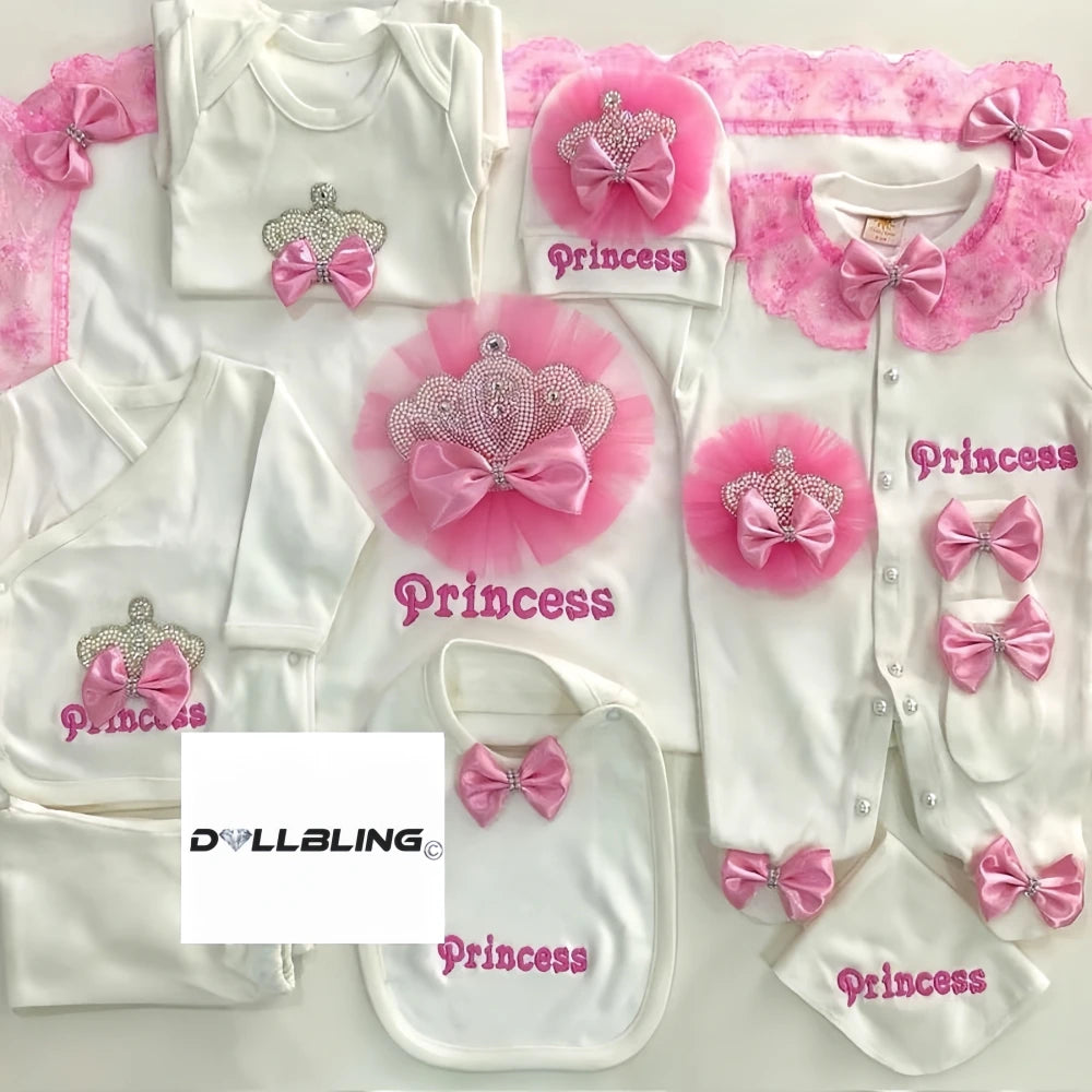 Baby-Outfit-Set 2025: 5-teiliges Spitzen-Baumwoll-Set für Neugeborene - Säuglingspflege-Kollektion