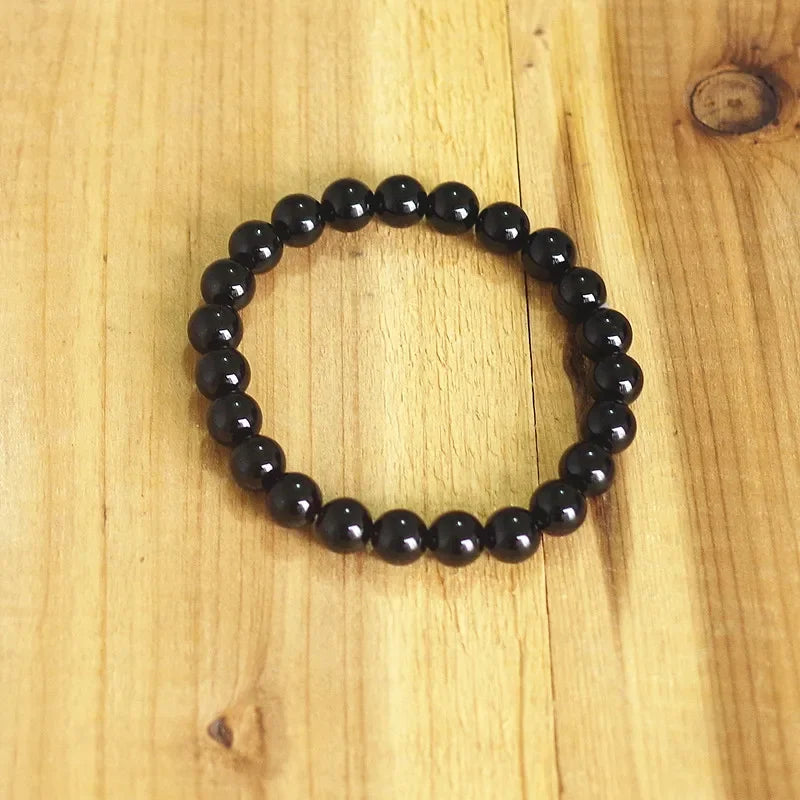 Edelstein Armband Set 8mm Stapel - Rhodonit Rosenquarz Onyx