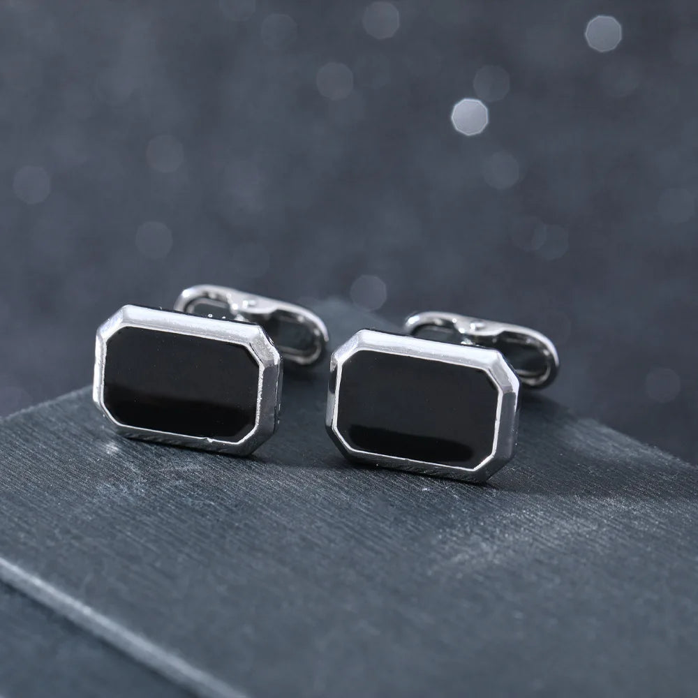 Locus Amazing Quadrat Manschettenknöpfe - Silber 12mm