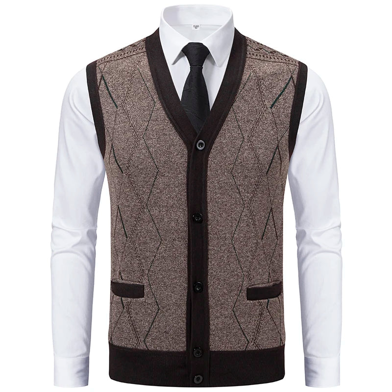 CN Strick Weste Slim Fit - Größe M Polyester Knopfverschluss