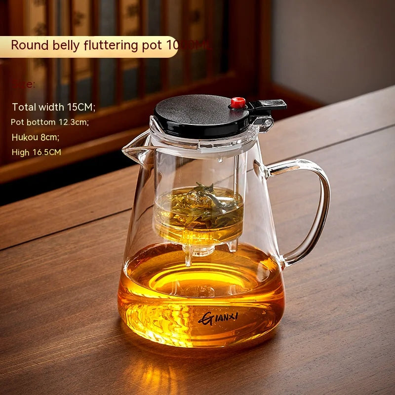 GIANXI Glass Teapot And Pot Household Tea Set Teapot Heat-resistant Tea Water Separation Filter Flower Teapot Glass Teapot