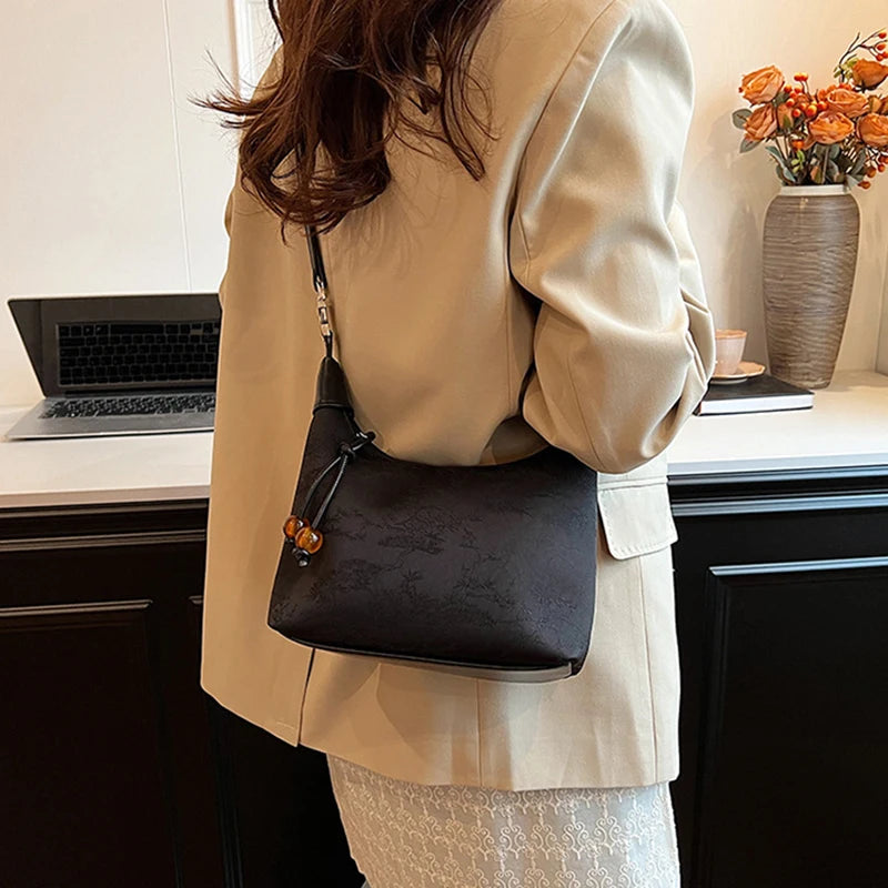 Premium Damen Crossbody Tasche Stickerei - Vielseitige Schultertasche Marke - Tote Reise Geldbörse