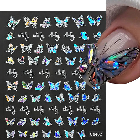 MAFANAILS NLS 3D Holografisch Schmetterling - 1St Schwarz