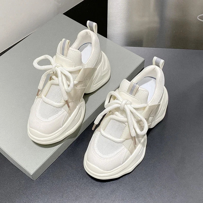 GXMGST Damen Sneaker Atmungsaktiv - PU Material, Flach