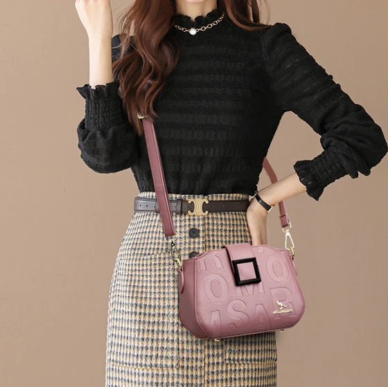 Fashion Women's Square Buckle Crossbody Bag Casual Shoulder Crossbody Bags Ladies Luxury Designer Large Capacity Travel Handbag