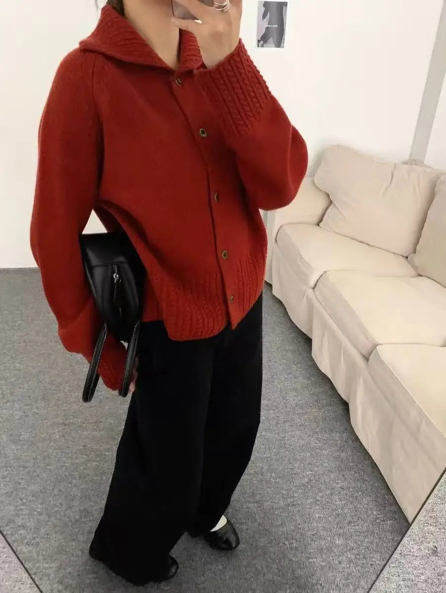 Cardigan coreean Luna - Bumbac, Mărimi S-XL, Lung