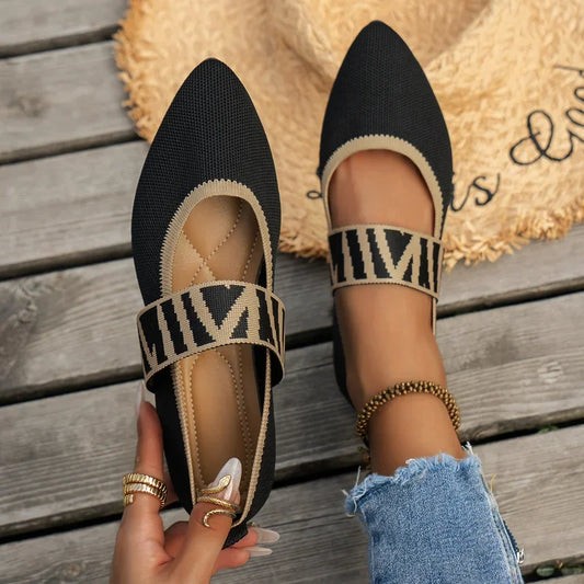 Women's Ballet Flats Casual Shoes Low Heel Barefoot Elegant Woman Sneakers Comfortable Pointed Toe on Offer