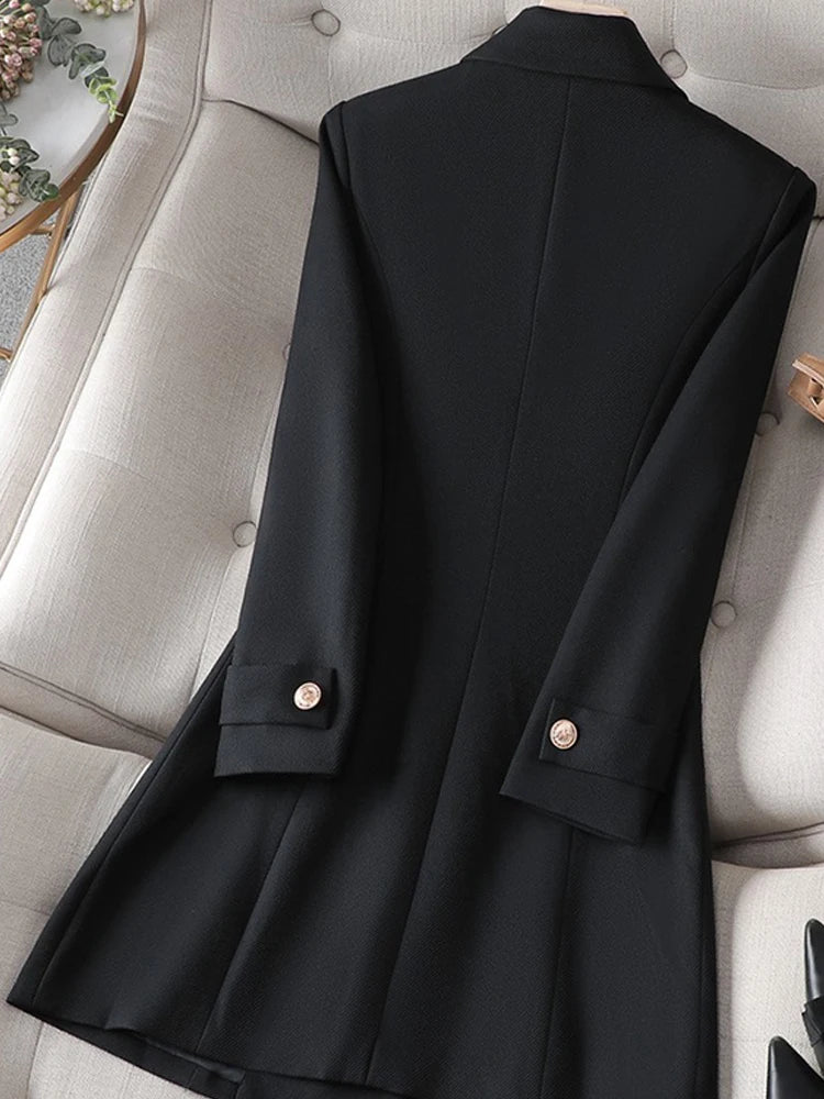 Sacou Yitimuceng cu guler răsturnat, nasturi dubli - mărimi mixte