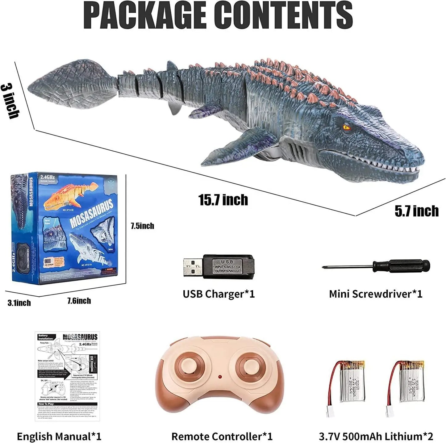 Mosasaurus RC Tauchspielzeug - 2.4G Fernbedienung 30cm