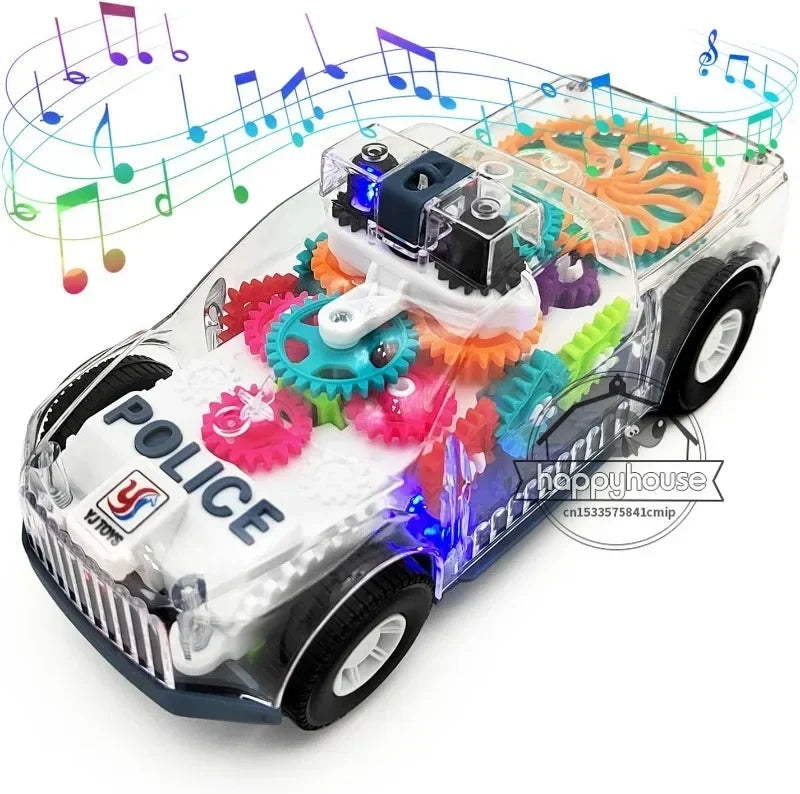 Baby Spielzeug Kleinkind Polizeiauto Elektrisches Fahrzeug Spielzeug Auto Fahren Transparente Zahnräder Musik Lichter Autos Spielzeug Für Kinder Jungen