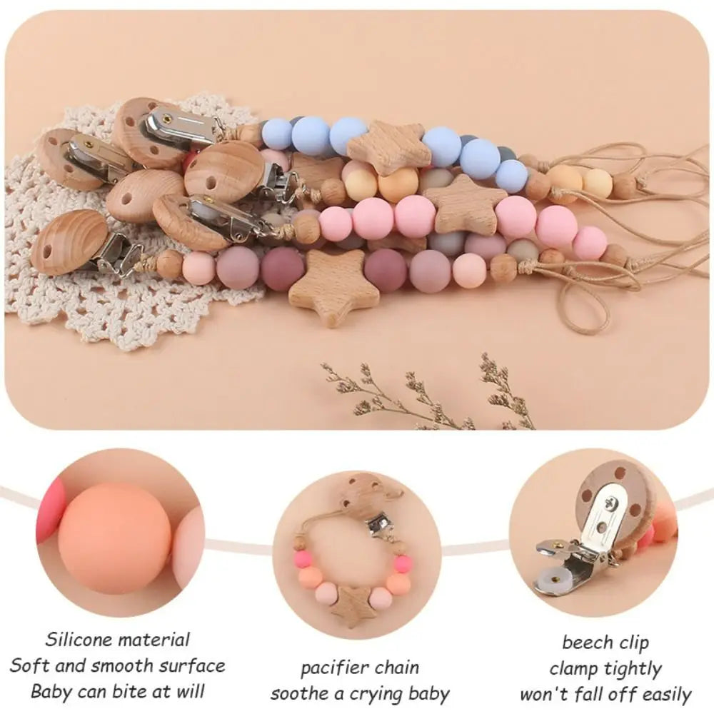Cute Silicone Baby Pacifier Clips Silicone Pacifier Chain Nipple Bracket Holder For Nipples Toddler Toys Baby Shower Gift