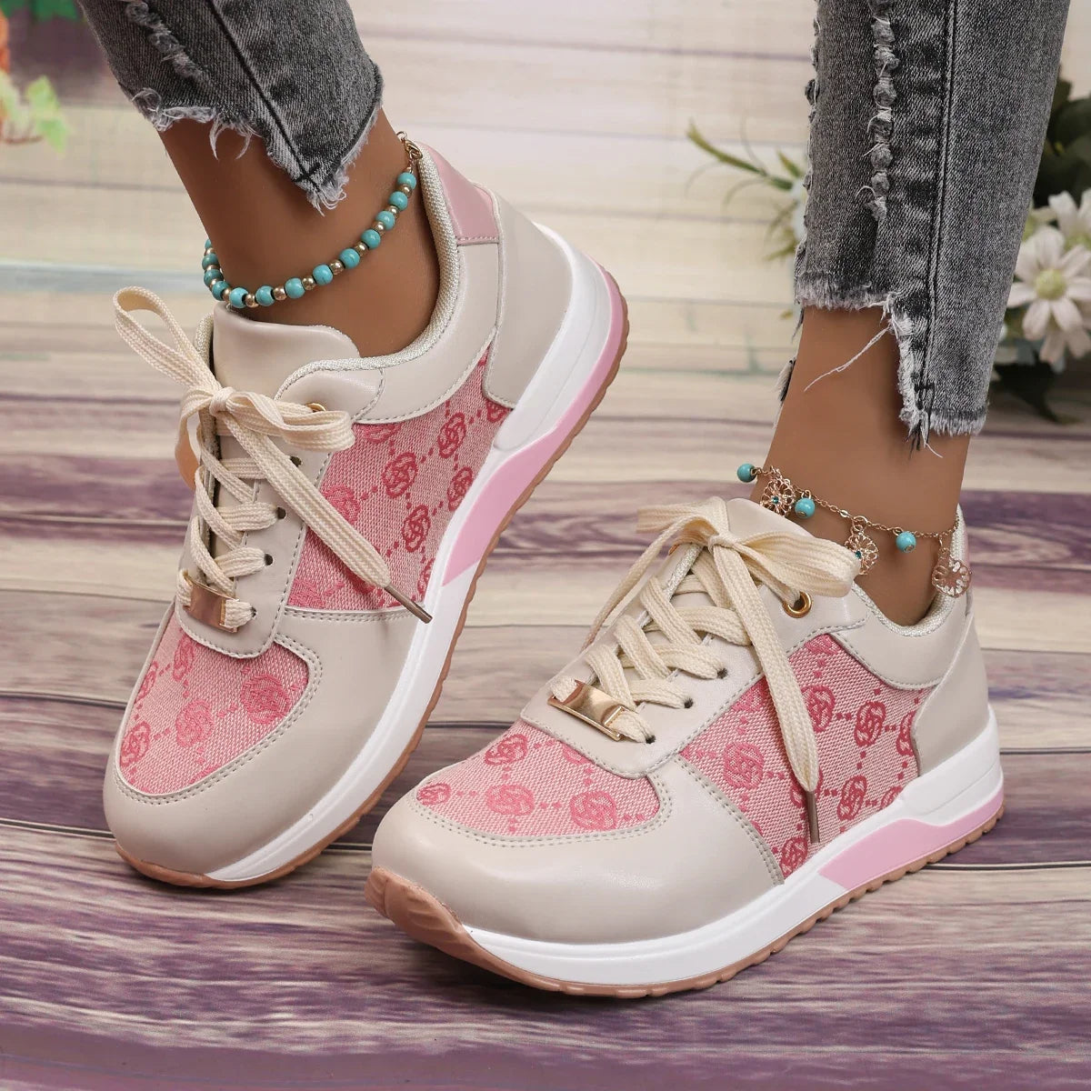 Women Sneakers 2024 Spring Autumn Fashion New Sneaker Luxury Brand Women's Lace Up Comfortable Plus Size Shoes Zapatos De Mujer