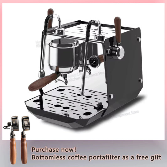 Home/Commerical Espresso Coffee Machine 0.5L+ 1L Boliers PID Temperture Control Connect External Water Source LED Screen 2400W