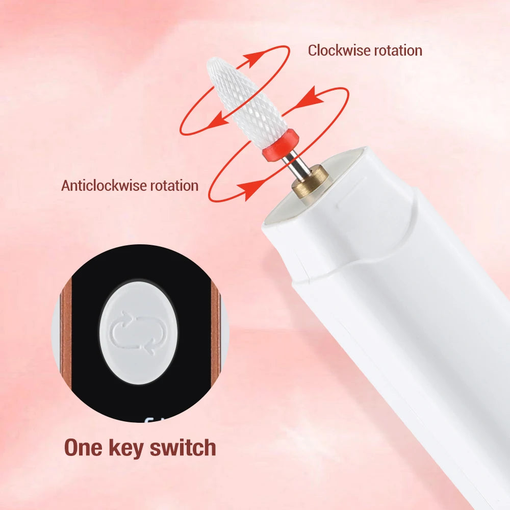 1 buc manichiură pedichiură pilă electrică fără fir pilă unghii mașina de găurit unghii instrument de îngrijire a picioarelor pentru șlefuire asietă poloneză