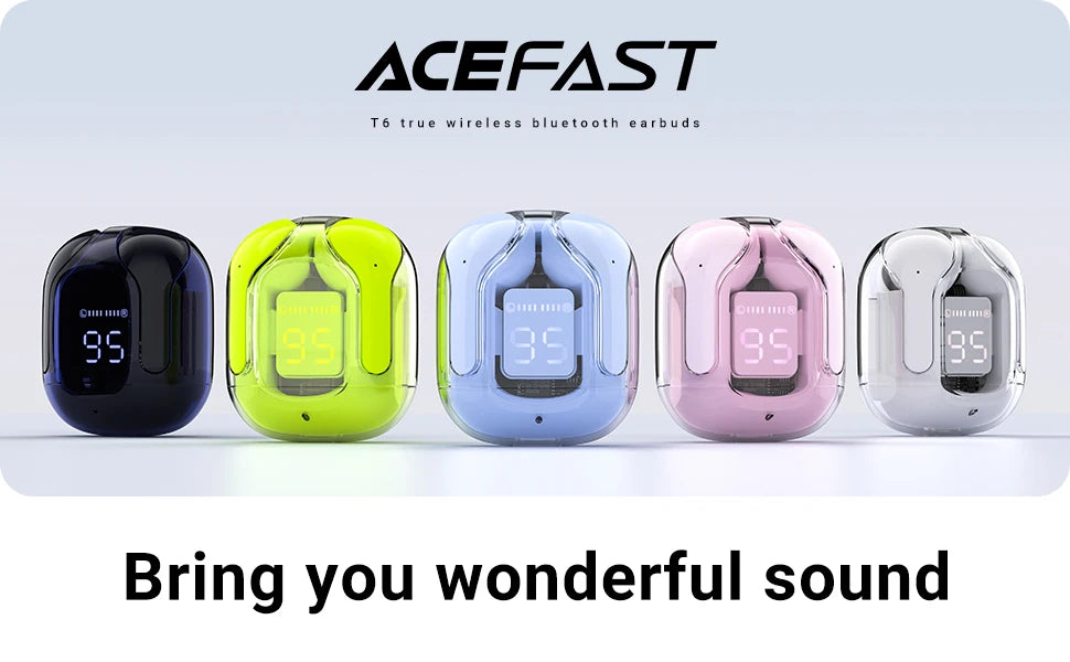 Căști de gaming 2025 - ACEFAST T6 TWS Bluetooth 5.0 Sport Intraauriculare