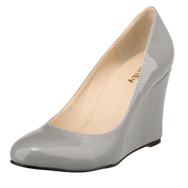 Women Wedges High Heels Pumps Shoes Elegant Spring Casual White Nude Platform Heeled Office Party Wedding Shoes Large Size 42