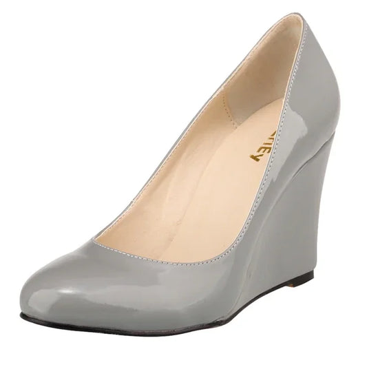 Women Wedges High Heels Pumps Shoes Elegant Spring Casual White Nude Platform Heeled Office Party Wedding Shoes Large Size 42