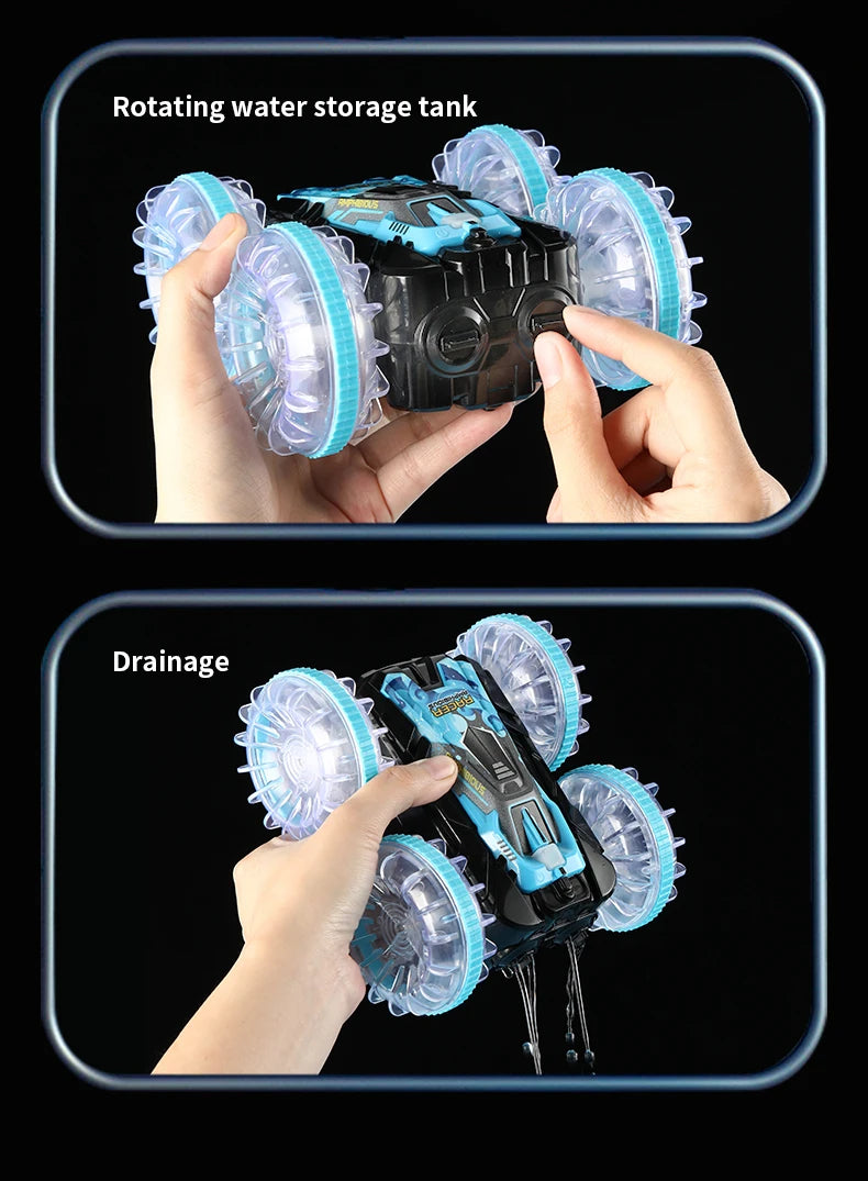 RC-Auto 2025: Neues RC-Stunt-Amphibien-Offroad-Elektro-Remote-Control-Vehicle-Doppelseitiges-Tumbling-Car-Kinder-Licht-Toys-Geschenke-Sammlung