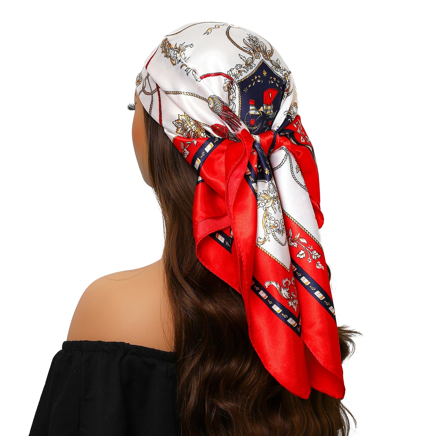 Kopf Foulard Seidenglanz - 90x90 cm Polyester weich