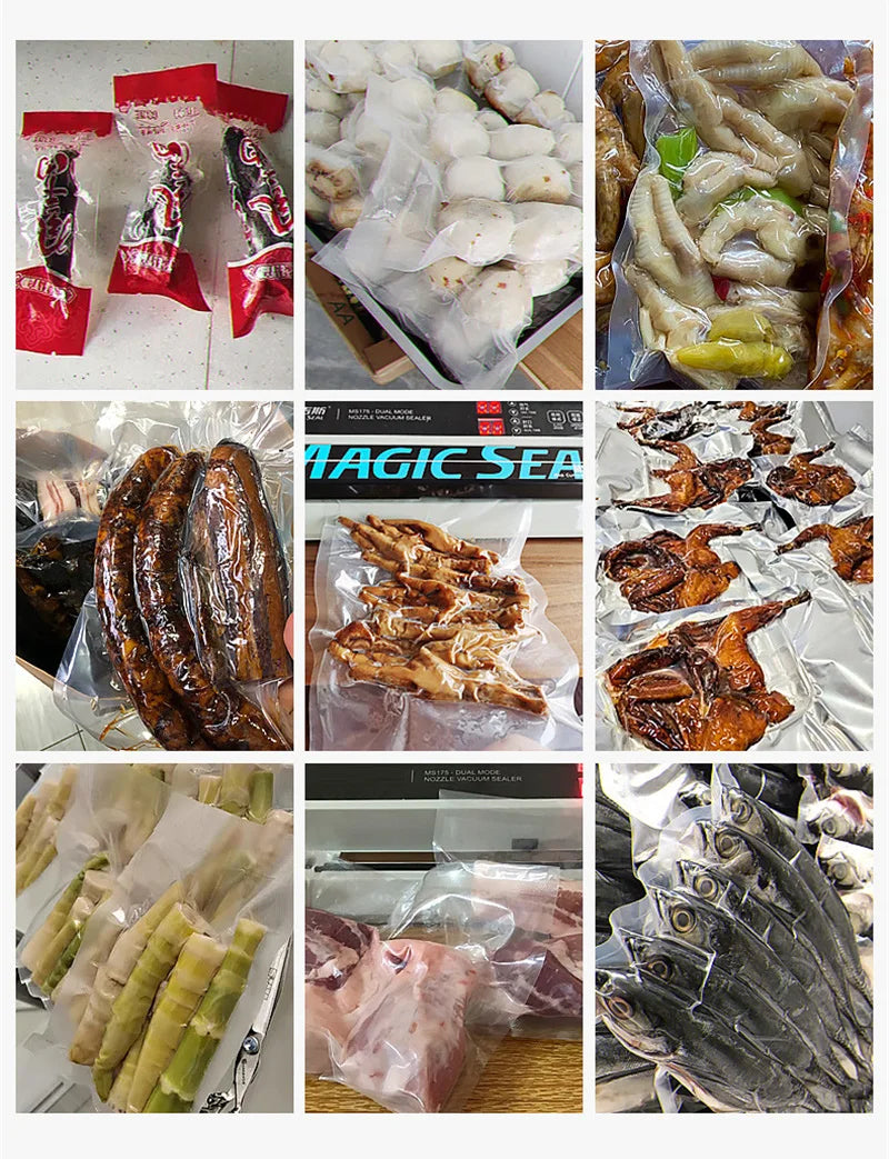 MS175 Vacuum Sealer Machine Wet Vacuum Sealer Packaging Machine Professional Food Plastic Bag Sealer 220V/110V