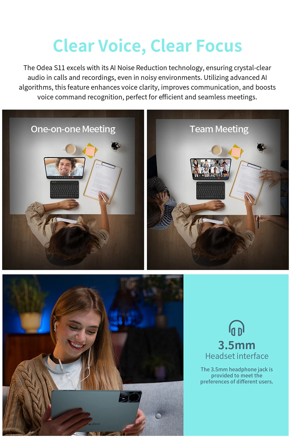 Odea S11, 11 inch TDD, 8000Mah, tabletă Android 14 (expansiune 6Gb+10Gb), 16Gb RAM, 256Gb ROM, rezoluție 1920X1200 IPS, Unisoc T606, 8 nuclee, Mali-G57, 4G LTE, Wifi, GPS, 2 sloturi SIM + 1 slot pentru telefon, Widevine L1 pentru Netflix.