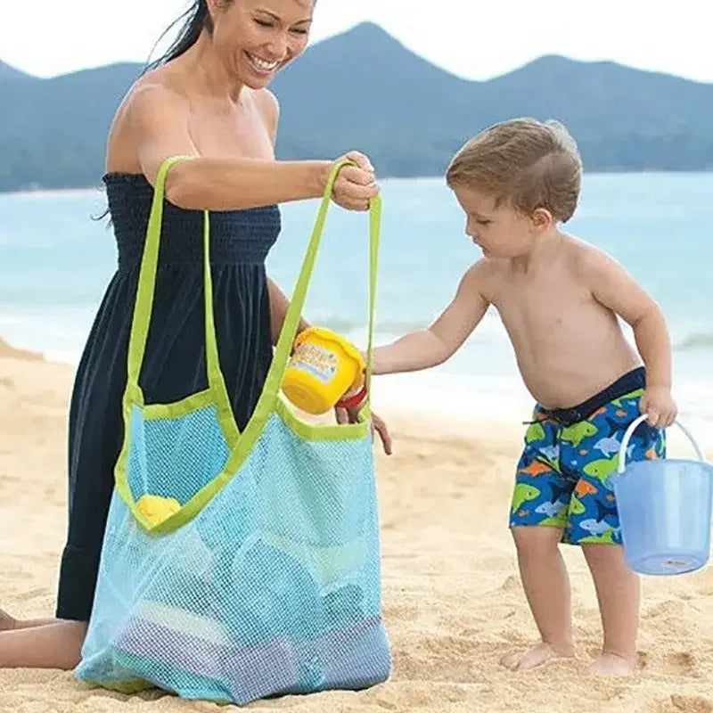 Beach Mesh Bag Children Sand Away Protable Kids Beach Toys Clothes Bags Toy Storage Sundries Organizers Bag Cosmetic Makeup Bags - Golden Bridge Store