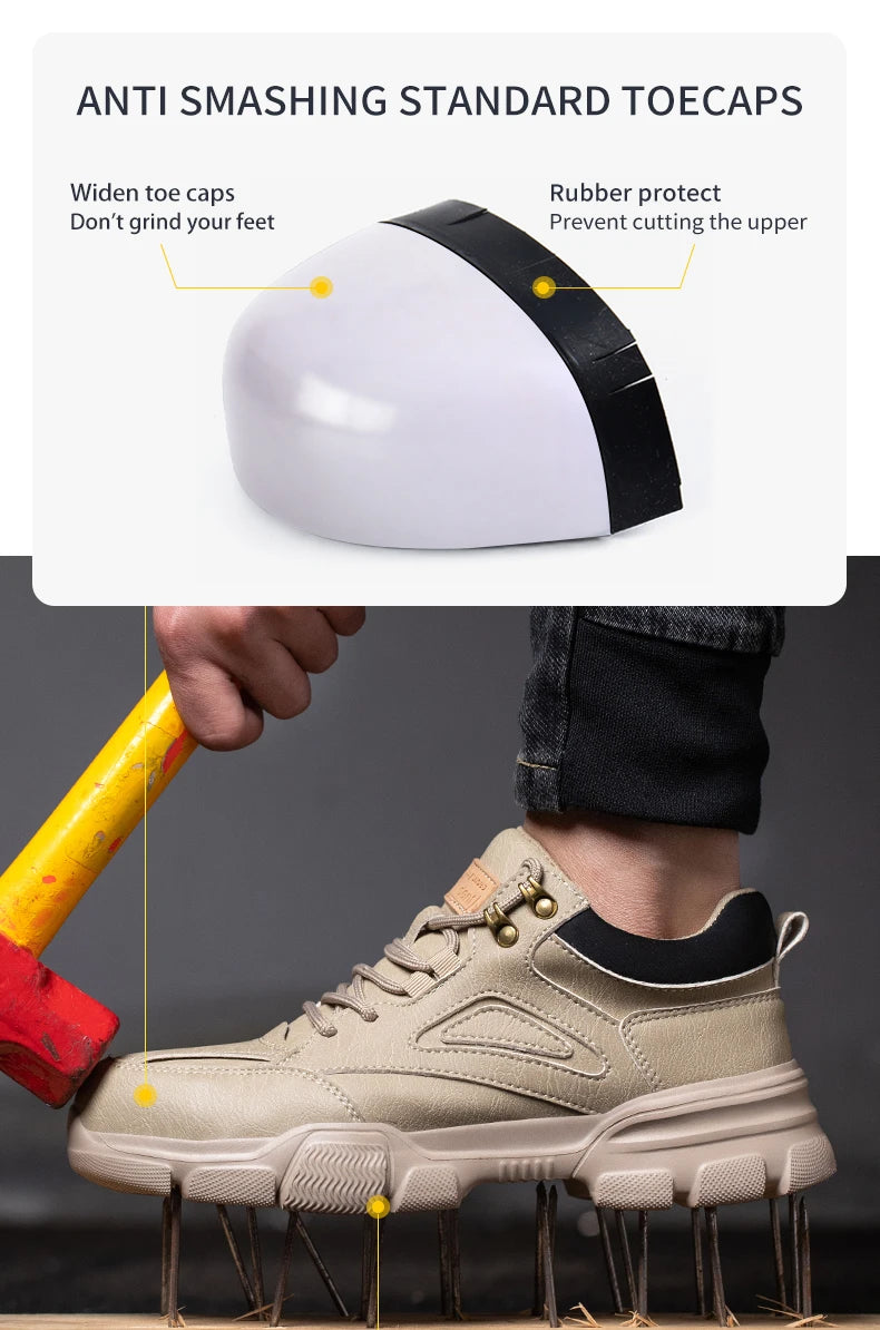 TANRDON W0484 Stahlkappe Sicherheitsstiefel - Größe 46 Leder