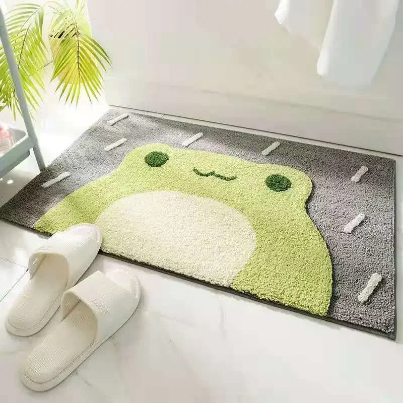 Bath Mats Cartoon Non-slip Absorbent Bathtub Embossed Kawaii Rug Shower Room Chenille Anti-slip Floor Mat Doormat Thickening New