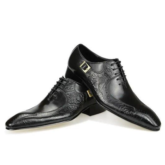 Herren-Schuhe 2025: Elegant-Black Cow-Leather - Business Dress Collection