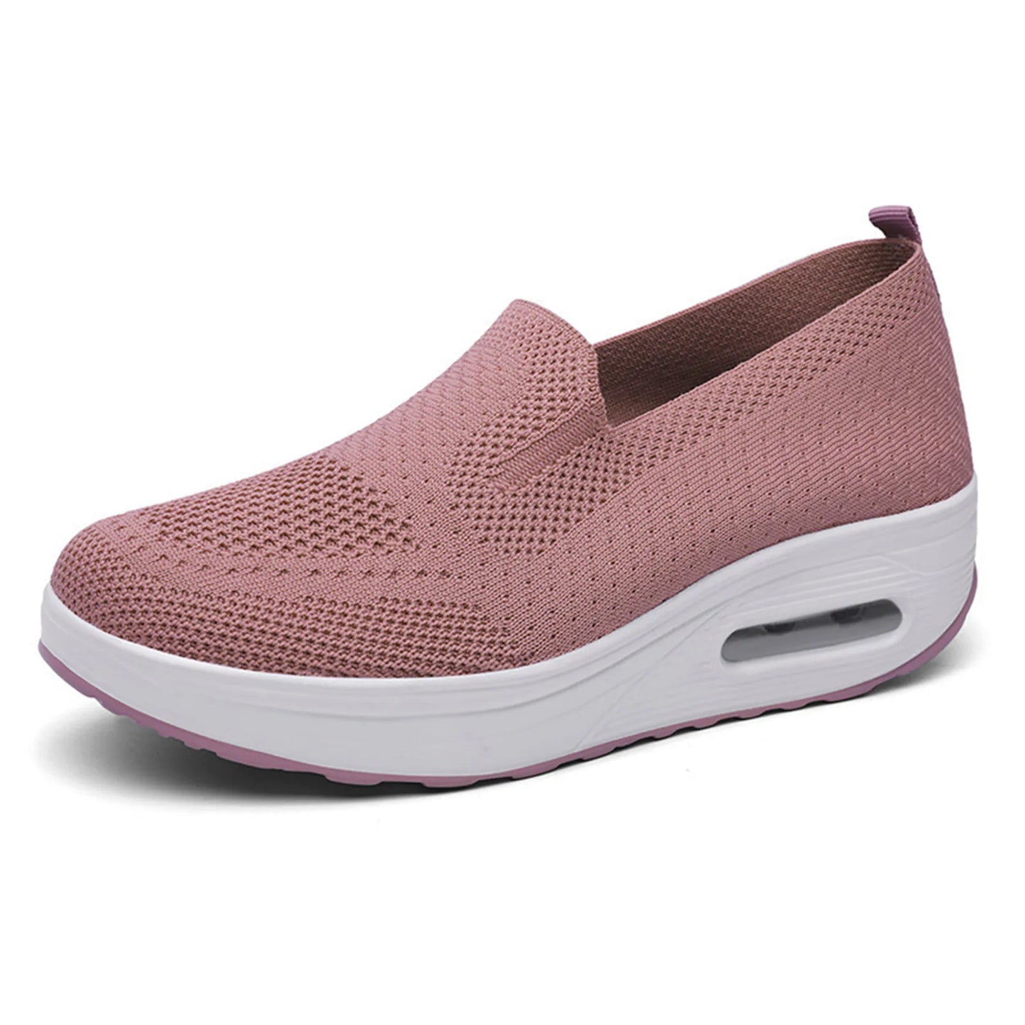 Women's Casual Slip on Sneakers Breathable Flying Woven Mesh Upper Jogging Shoes for Walking Biking Driving