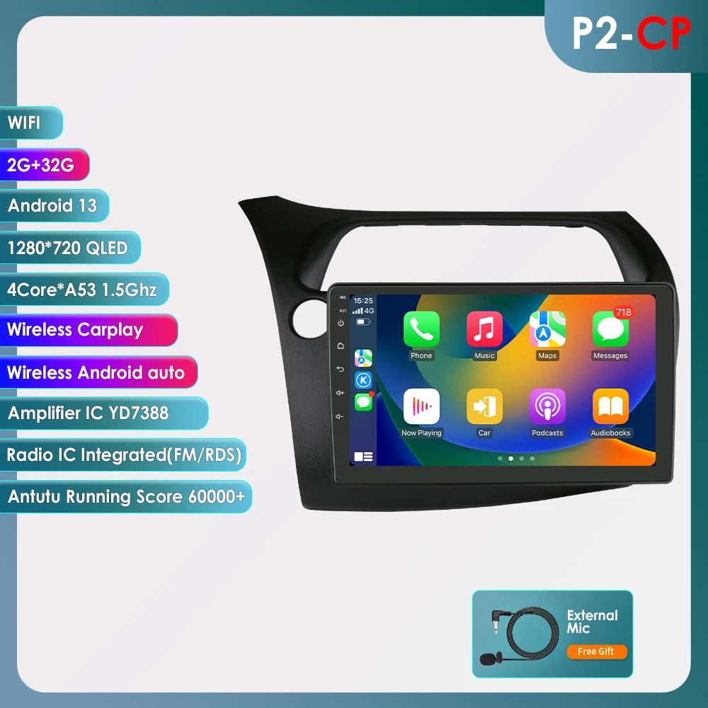 CarPlay Autoradio Multimedia Player für Honda Civic Hatchback