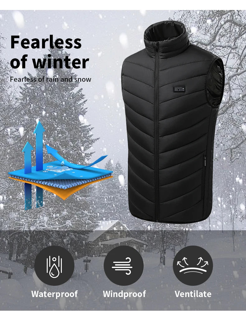 TODWARM M01 Beheizte Weste - Kapazität 6000mAh, Leistung 5V 2A, Größe One Size Universell Passform