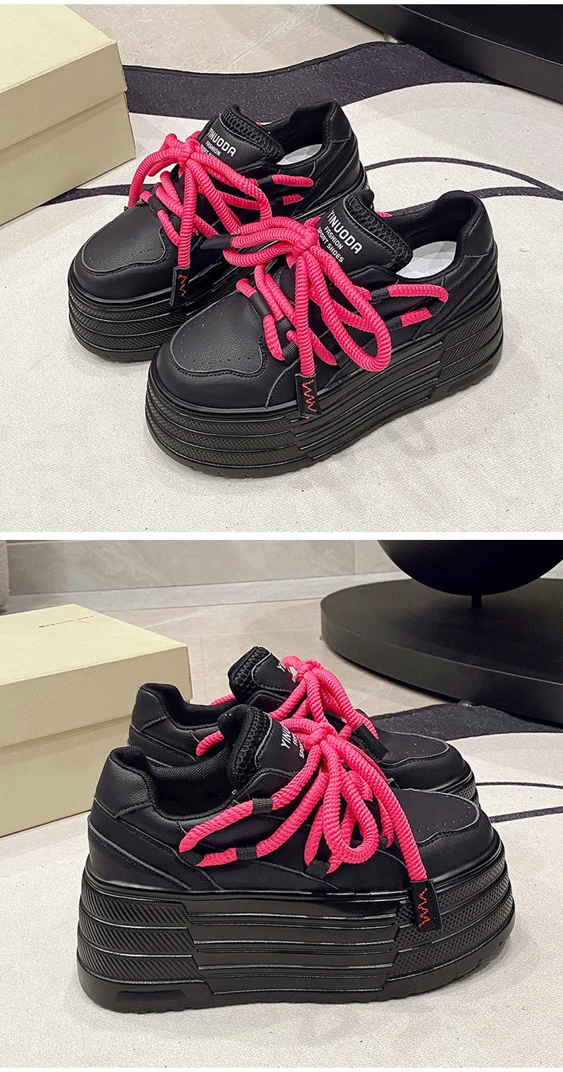 ShoeStyle Classic 8cm Plateau - Gummisohle Meshfutter 37-42