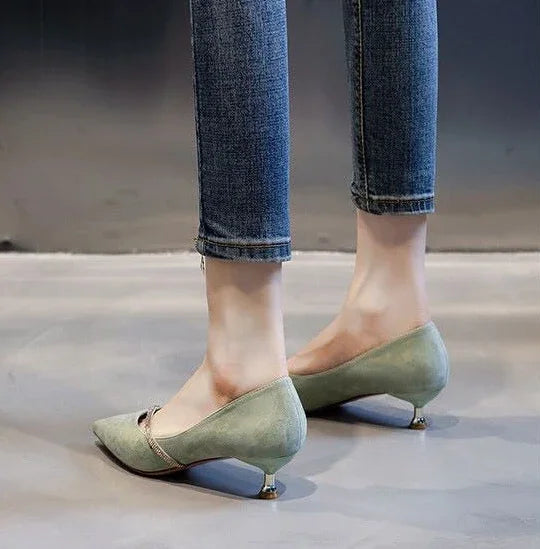 Niedriger Absatz Elegante Damen Pumps Rutschfest Spitze Zehen Damen Schuhe Beliebt Mit Rabatt Casual Im Angebot