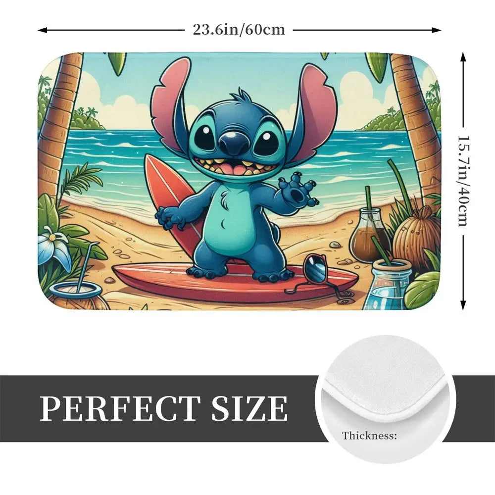 Custom Cartoon Stitch Floor Door Kitchen Bathroom Mat Anti-Slip Outdoor Doormat Bedroom Balcony Entrance Rug Carpet Footpad
