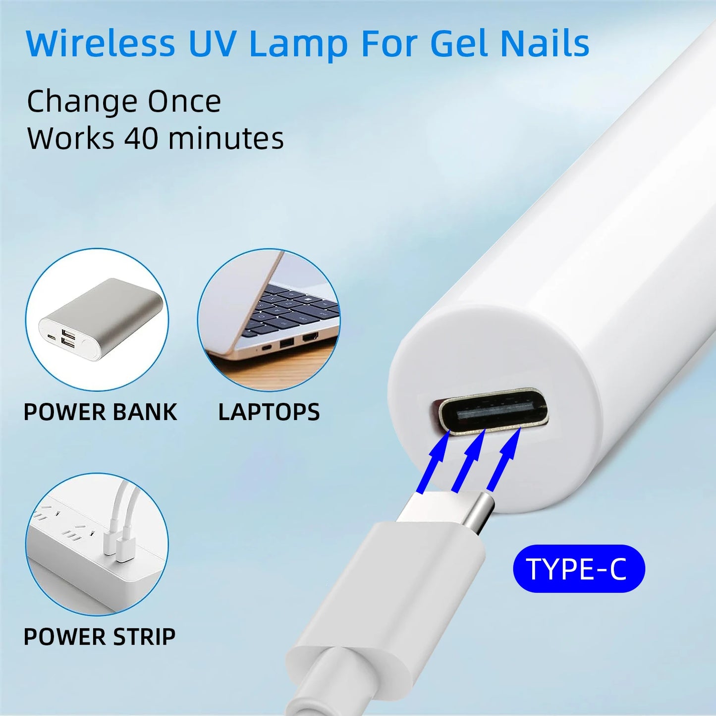 UV Light for Gel Nails, Denabuty Mini U V LED Nail Lamp Handheld with Stand, Portable Nail Dryer Rechargeable USB Cordless
