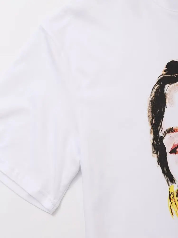 Print T-Shirts Woman Summer 2024 Short Sleeve Top Y2k Basics Letter Tops O-Neck Women Tops Women's Graphic T-shirt