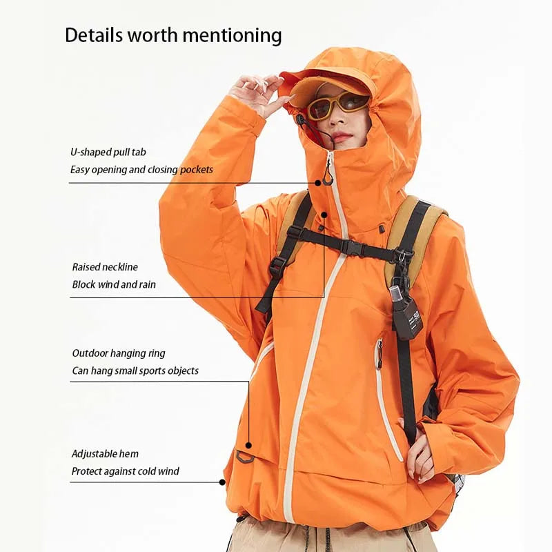 OutdoorPro Wanderjacke Wasserdicht - Unisex 700g S-XXL